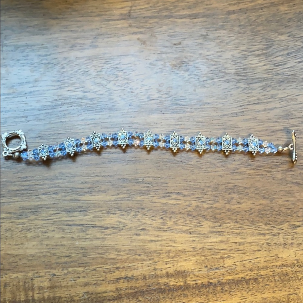 Blue and silver bracelet